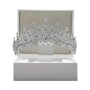 Imagem de Coroa De Noiva Elegante Com Strass Para Mulheres, Acessório De Cabelo 