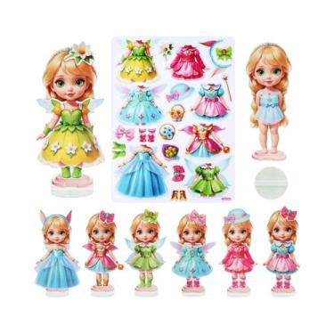 Imagem de Bonecas Magnéticas Para Meninas, Conjunto De Brinquedos De Princesa Pa