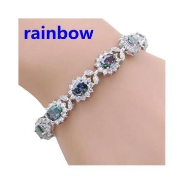 Imagem de Pulseira Elegante De Cristal E Pedras Preciosas Para Mulheres, Joia Ch