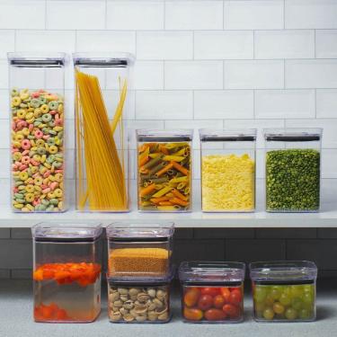 Imagem de Kit 10 Potes Hermético Transparente Quadrado Para Porta Mantimento Cozinha