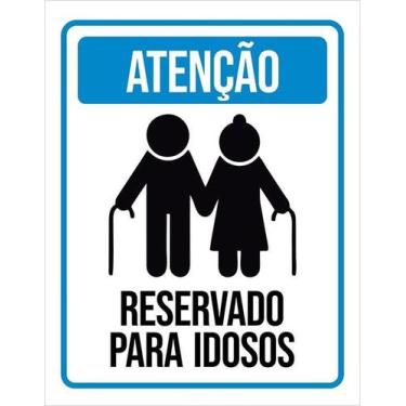 Imagem de Kit 10 Placa Acm De Atenção Reservado Idosos 18X23 - Sinalizo