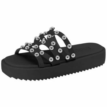 Imagem de Chinelo Confortável Moleca Feminino Antiderrapante Flatform, Preto, 37