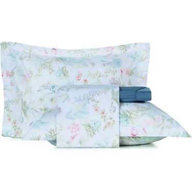 Imagem de Jogo de Cama Altenburg Campestre Ta 4 Peças Queen Azul