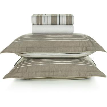 Imagem de Jogo de Cama Karsten Damier 200 Fios 4 Peças Queen Bege