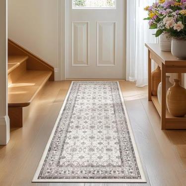 Imagem de Runner Alfombra jinchan 61x152 cm Beige Vintage Antideslizante Suave
