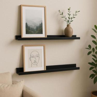 Imagem de Kit 2 Prateleiras Porta Quadros Retratos Fotos Temperos Livros e Enfei