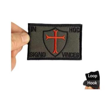 Imagem de Patch Bordado De Cavaleiros Templários Cruzados, Braçadeira Tática Mil
