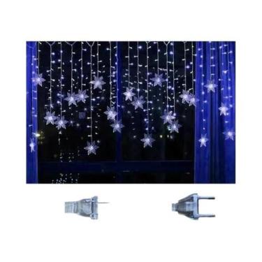 Imagem de Luzes De Natal Em Forma De Flocos De Neve, Luzes De Fada Piscantes Par