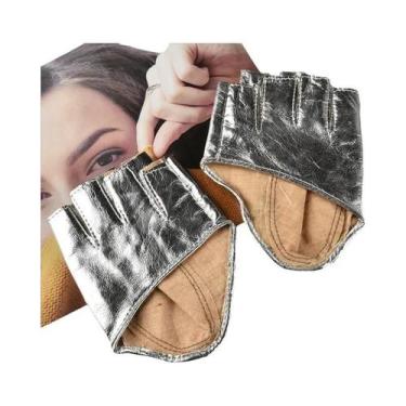 Imagem de Luvas De Couro Femininas Sem Dedos De 11CM Para Performance De Palco, 