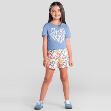 Imagem de Conjunto infantil menina estampa de corações Brandili-Feminino