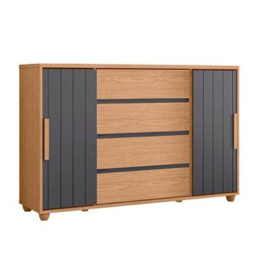 Imagem de Cômoda Quarto Evidenza com 4 Gavetas e 2 Portas de Correr - ALBATROZ M