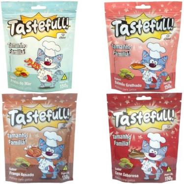 Imagem de Hana tastefull kit 150g para gatos frutos do mar, salmão grelhado, fra
