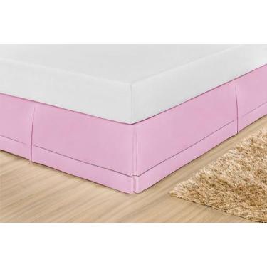 Imagem de Saia Box Solteiro 200 Fios Ponto Palito - Rafaloro, Rosa