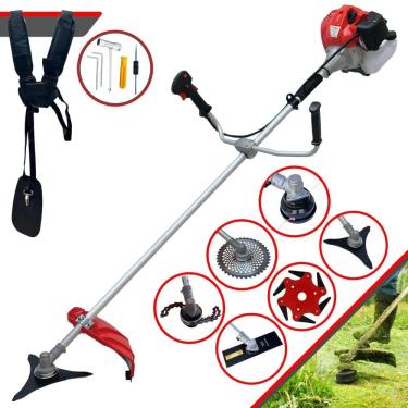 Imagem de Roçadeira Profissional CG430P 6 em 1 com Facas 3, 6 Pontas e 40 Dentes 43CC 2HP para Corte de Grama à Gasolina
