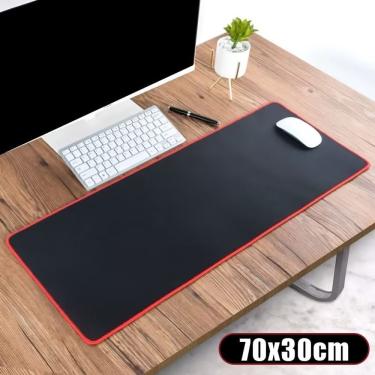 Imagem de Mouse Pad Gamer Extra Grande 70x30cm Speed Antiderrapante Emborrachado Borda Costurada Preto OEM