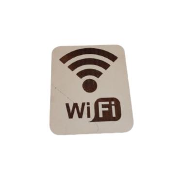 Imagem de Placa Decorativa Placa Wi-fi M4 Branca [F031] para Paredes em MDF com Acabamento a Lase...
