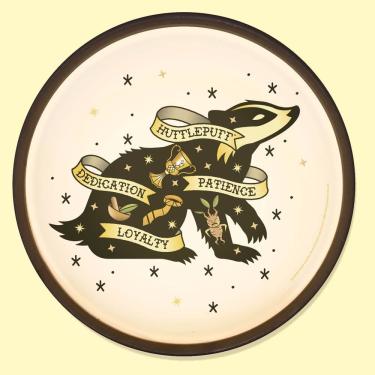 Imagem de Luminária de Parede Tattoo Hufflepuff Tpc com Luz LED Inclusa e Cabo de Força Bivolt 110-220V Amarelo