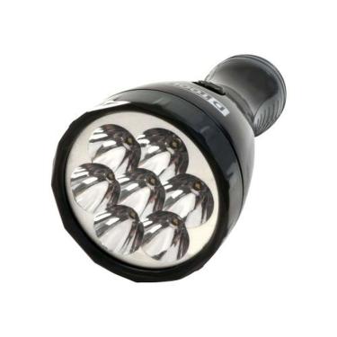 Imagem de Lanterna Recarregável YG-3247 com 7 Leds de Alta Potência Bivolt e Bateria Até 9 Horas Prata e Preto Dtools