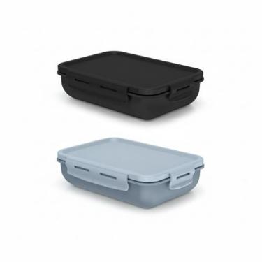 Imagem de Pote Marmita Hermética OU Divisória 800ml Academia Trabalho, Azul, 1 U