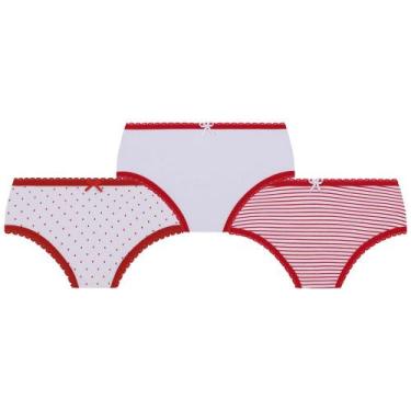 Imagem de Kit 3 Calcinhas Infantil Estampadas Lobinha Lupo 18102-089, Sortido, G