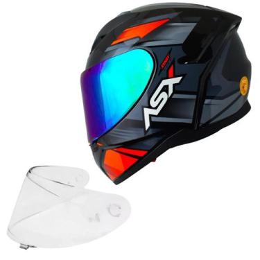 Imagem de Capacete Asx City Start Cinza Esportivo Viseira Camaleão, Vermelho, 62