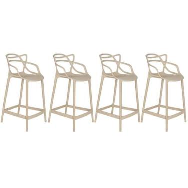 Imagem de Laraz, Kit 4 banquetas médias bancada cozinha Masters Allegra 66 cm