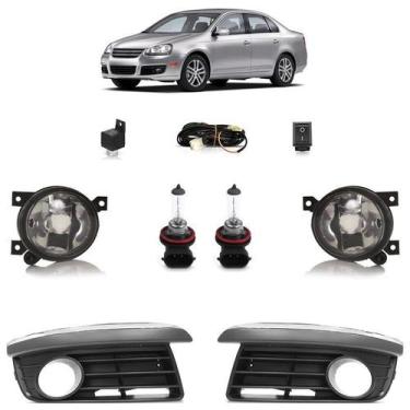 Imagem de Par Grade do milha+Kit Farol de Milha Completo+Lâmpadas H11 Jetta 2005