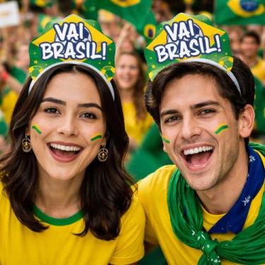 Imagem de Tiara Vai Brasil Copa do Mundo Acessório Torcida - 1 Unid