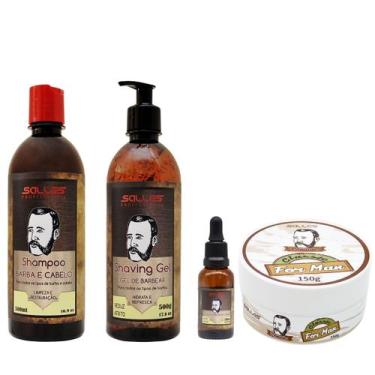 Imagem de Kit Barber Shampoo + Shaving + Óleo + Pomada Classic Salles - Salles P