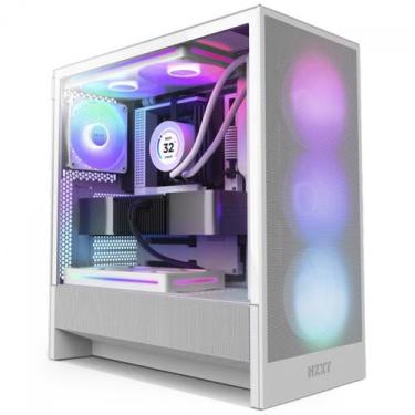 Imagem de Gabinete Gamer NZXT H5 Flow RGB, Mid Tower, Vidro Temperado, Com 4 Fan