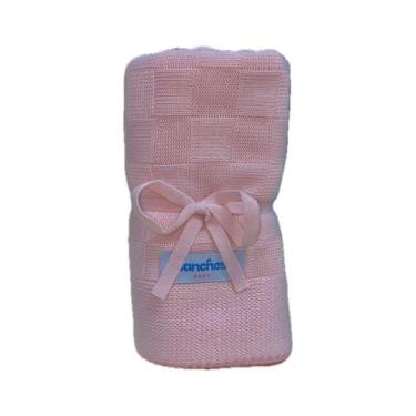 Imagem de Manta de Bebê Sanches Baby Tricô Cor Rosa Liso, Rosa