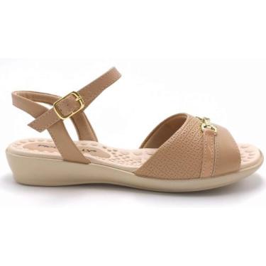 Imagem de Sandália Feminina Anabela Baixo Piccadilly 500406, Nude claro, 36