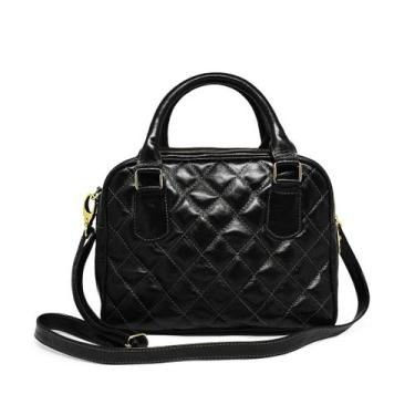 Imagem de Bolsa de Couro Jéssica - Relicário, Preto
