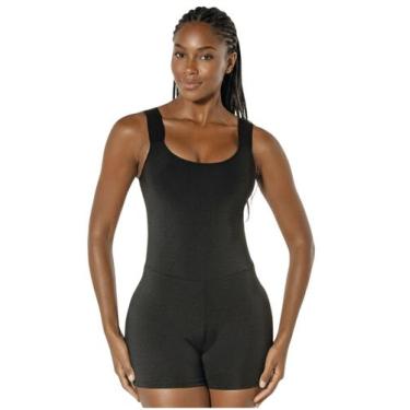 Imagem de Macaquinho Fitness Feminino Demillus Tangent Academia Curto Zero Trans