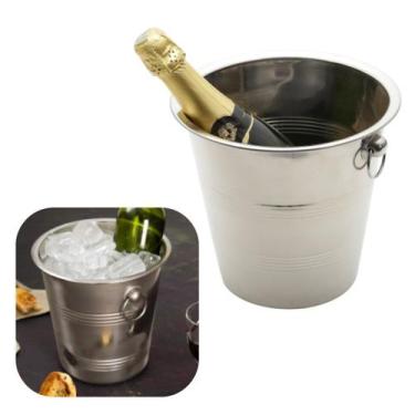 Imagem de Balde de Gelo e Champanheira em Total Inox Prestige 22cm 4,5 Litros Ly