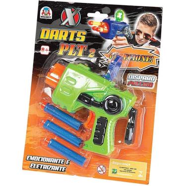 Imagem de Lançador de Dardos Lancador X Darts Plt 2 com 3 Dardos de Espuma Braskit
