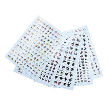 Imagem de 5 folhas de boneca de desenho dibujos dibujos animadoss de olhos adesivos de boneca anime estatueta de boneca em massa decalques de educativos