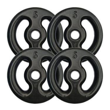 Imagem de Kit Com 04 Anilhas Emborrachadas (Preta) De 5kg