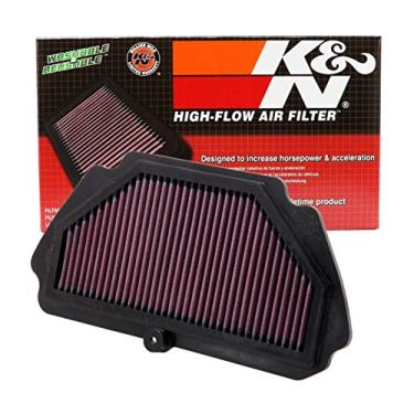 Imagem de K&N Filtro de ar do motor: alto desempenho, premium, filtro de ar Powersport: serve para KAWASAKI 2009-2019 (Ninja ZX-6R, ZX-6R ABS, KRT Edition, 30º aniversário, ZX600) KA-6009