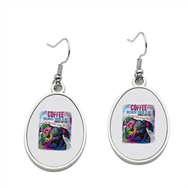 Imagem de Brinco de café da manhã sem soneca com botão no Pit Bull - Brincos pendentes para meninas - Presente de festa de aniversário dos namorados