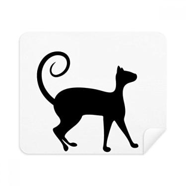Imagem de Pet Lover Pano de limpeza de arte de animal gato preto limpador de tela 2 peças tecido de camurça