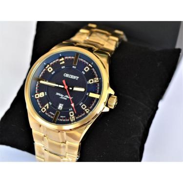 Imagem de Relogio Orient Masculino Aço Dourado Visor Azul Mgss1158 D2kx