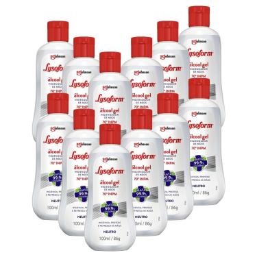 Imagem de Kit 12 Álcool em Gel Lysoform Higienizador para as Mãos Neutro 100ml