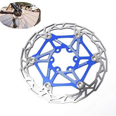 Imagem de Yajun Rotor de freio a disco MTB Mountain Bike Disco de 160 mm de diâmetro Freio de bicicleta Acessórios de bicicleta de estrada flutuante, azul