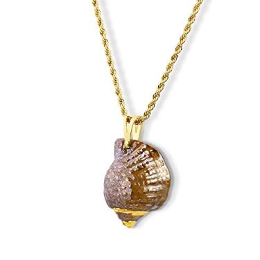 Imagem de Pingente búzio com Detalhe Pintado Mão com Ouro 18K