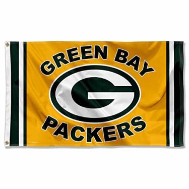 Imagem de WinCraft Bandeira de ouro Green Bay Packers grande 3x5 banner