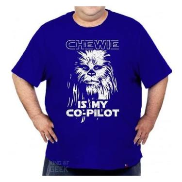 Imagem de Camiseta Plus Size Chewbacca Star Wars Han Solo Millennium Tamanho:G;Cor:Azul