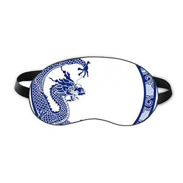 Imagem de Chinese Culture Blue Dragon Sleep Eye Shield Soft Night Blinfold Shade Cover