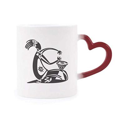 Imagem de Tamborim Mexican Dance Celebrate Mexico Caneca sensível ao calor Caneca vermelha que muda de cor