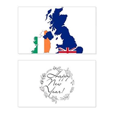 Imagem de Mapa da Grã-Bretanha Bandeira Irlanda País Reino Unido Ano Novo Festival Cartão Bless Mensagem Presente